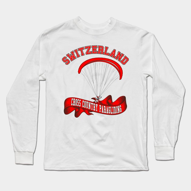 switzerland Paragliding | Casual 2 Sided Long Sleeve T-Shirt by VISUALUV